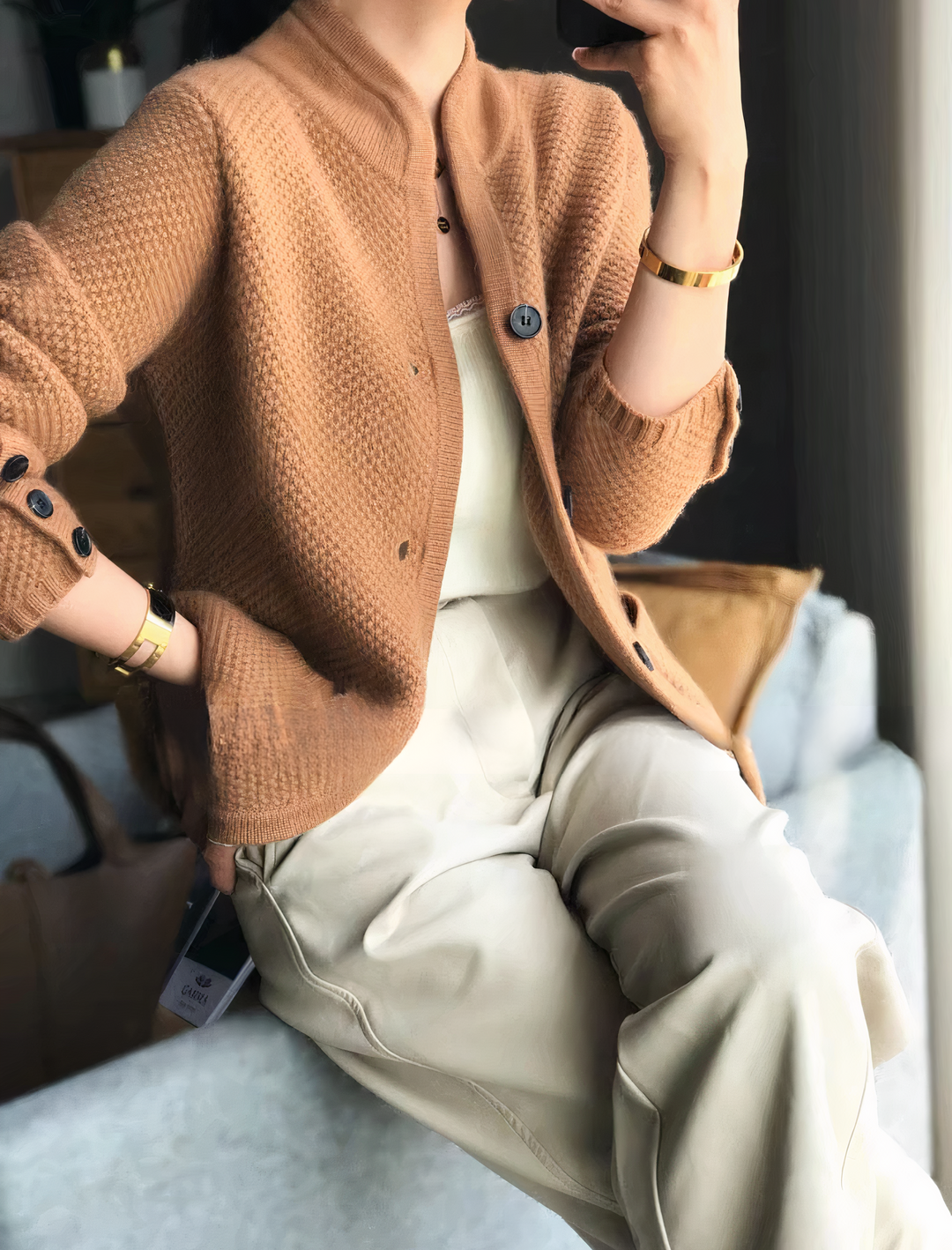 Eleganter Cardigan mit Knopfverschluss für Frauen