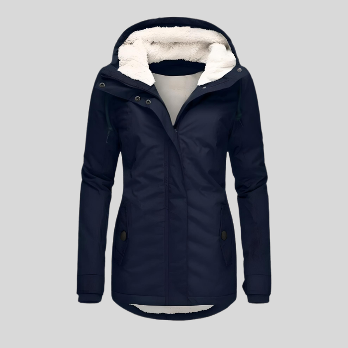 Wärmend Figurbetont Mittellang Kapuzen Wintermantel Damen | Shop Nory
