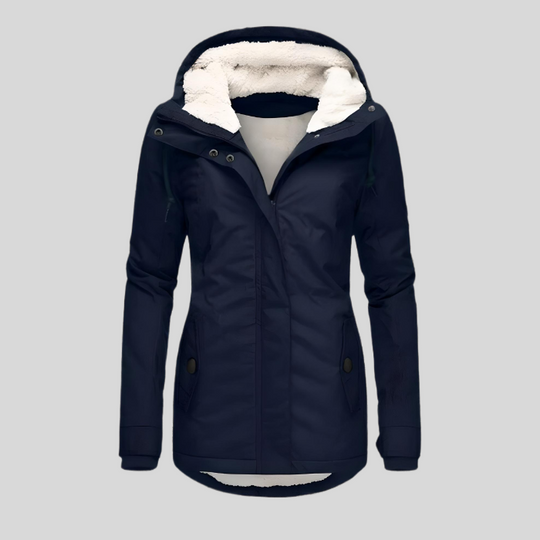 Wärmend Figurbetont Mittellang Kapuzen Wintermantel Damen | Shop Nory