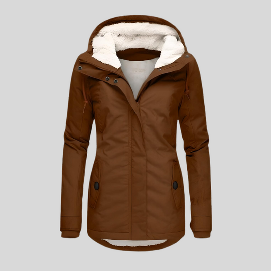 Wärmend Figurbetont Mittellang Kapuzen Wintermantel Damen | Shop Nory