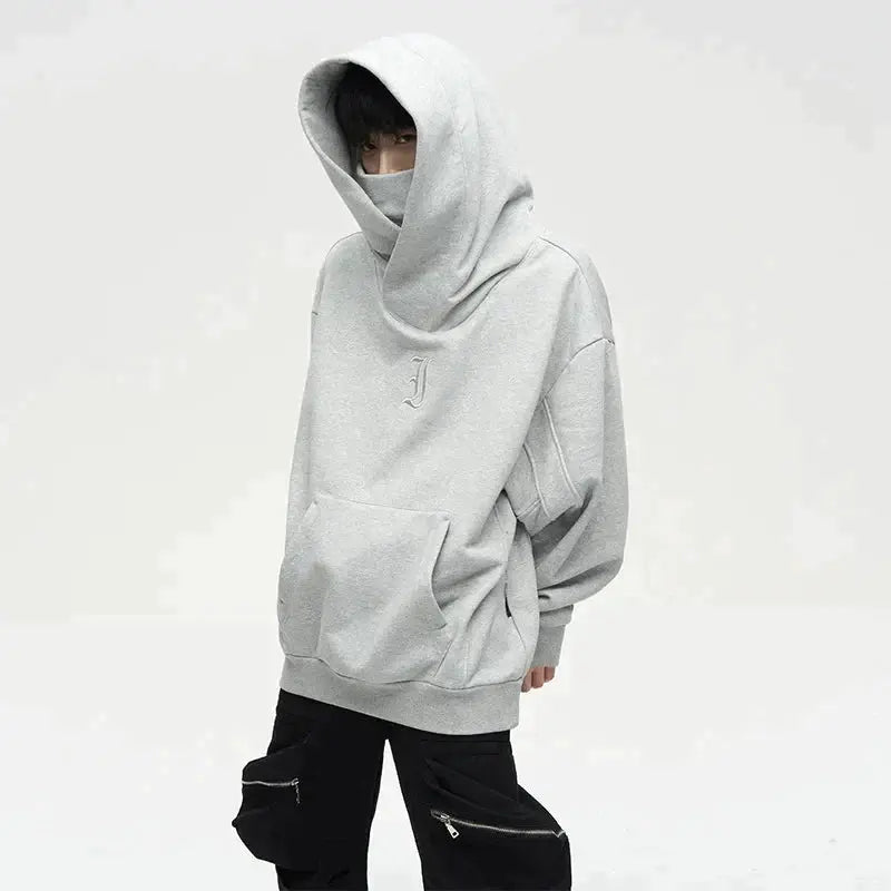 Ninja-Hoodie mit Doppeltem Ausschnitt