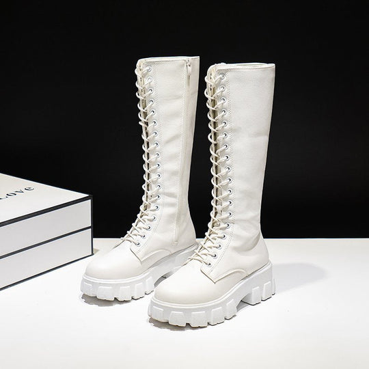 Damen kniehohe Stiefel Stilvolle Kunstleder für Freizeit- und formelle Anlässe