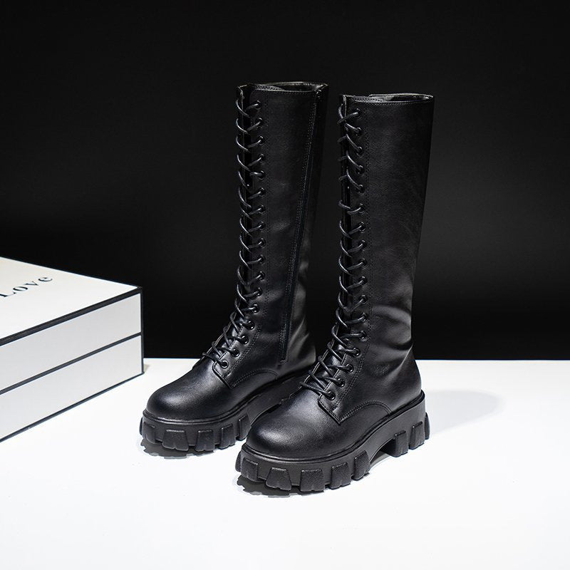 Damen kniehohe Stiefel Stilvolle Kunstleder für Freizeit- und formelle Anlässe