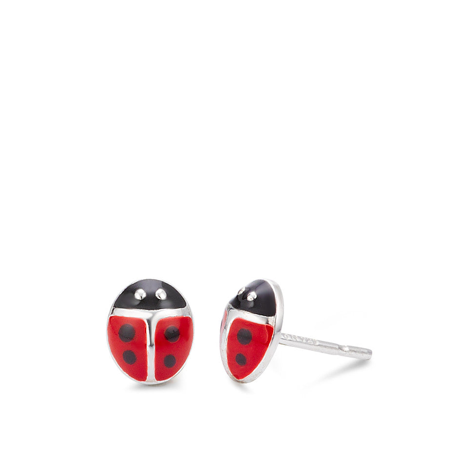 Ohrringe Kinder Marienkäfer Glücksbringer Silber Ohrstecker für Mädchen rot | Shop Nory