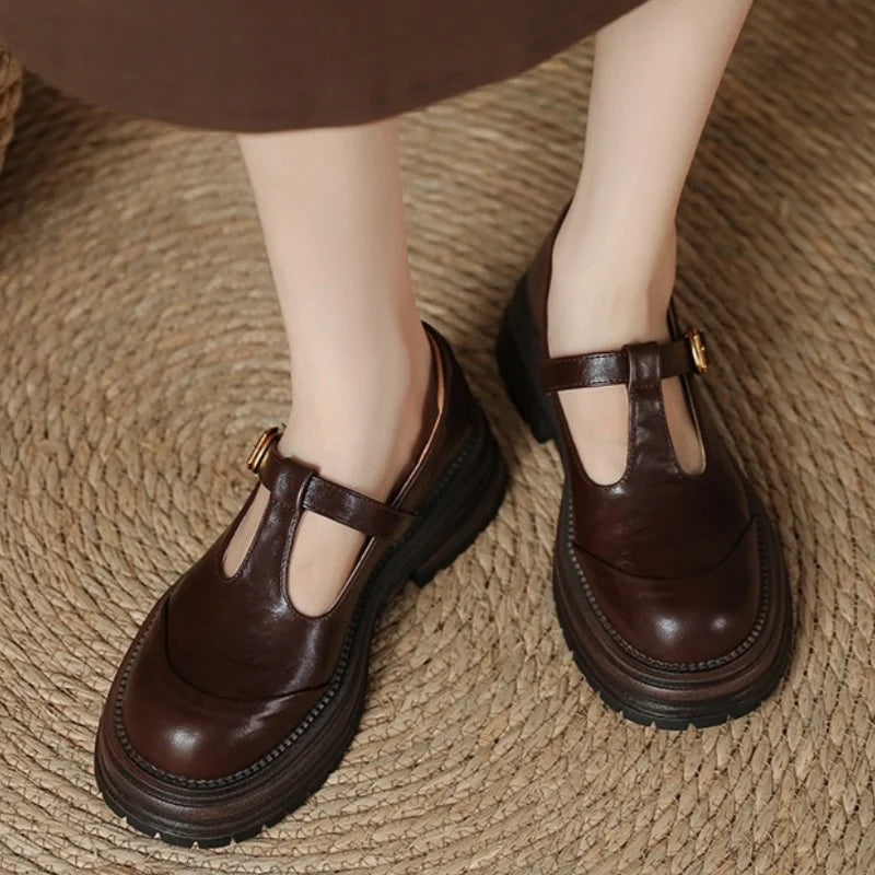 Mary Jane Schuhe - Retro klobige T-Bar Schuhe für Damen