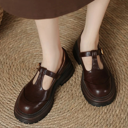 Mary Jane Schuhe - Retro klobige T-Bar Schuhe für Damen