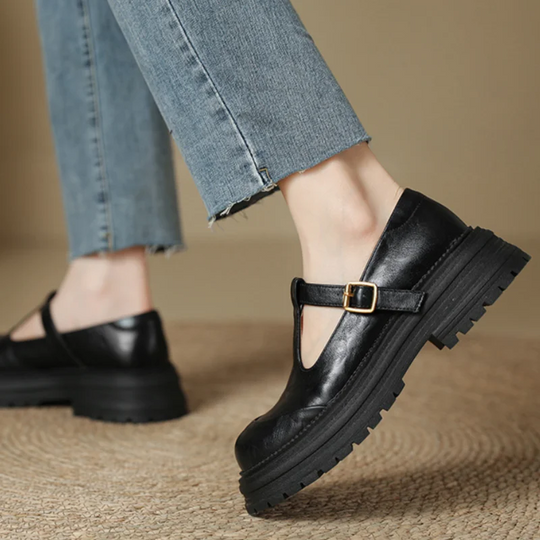 Mary Jane Schuhe - Retro klobige T-Bar Schuhe für Damen