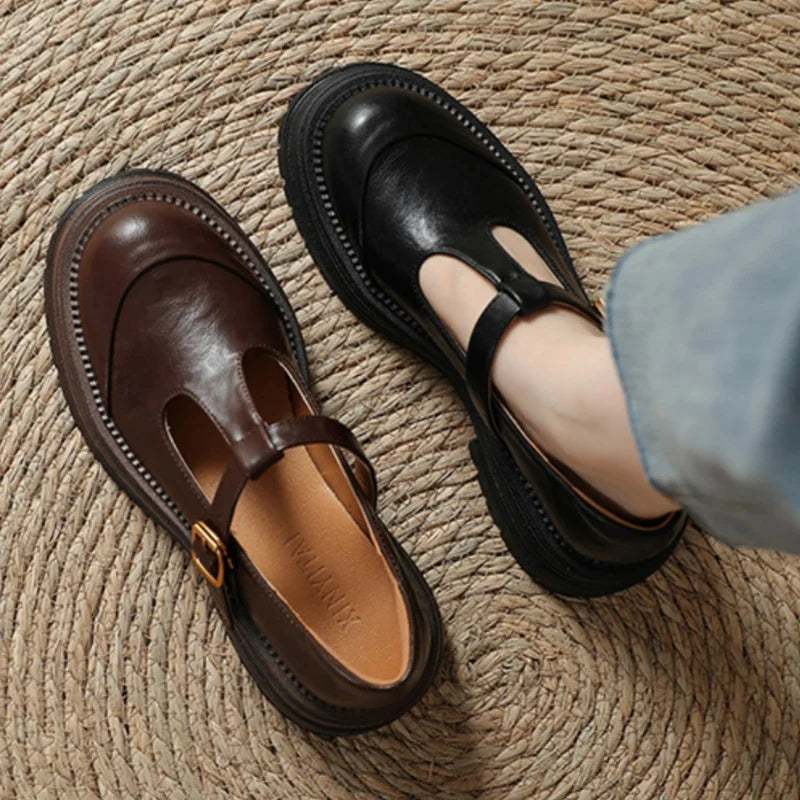 Mary Jane Schuhe - Retro klobige T-Bar Schuhe für Damen