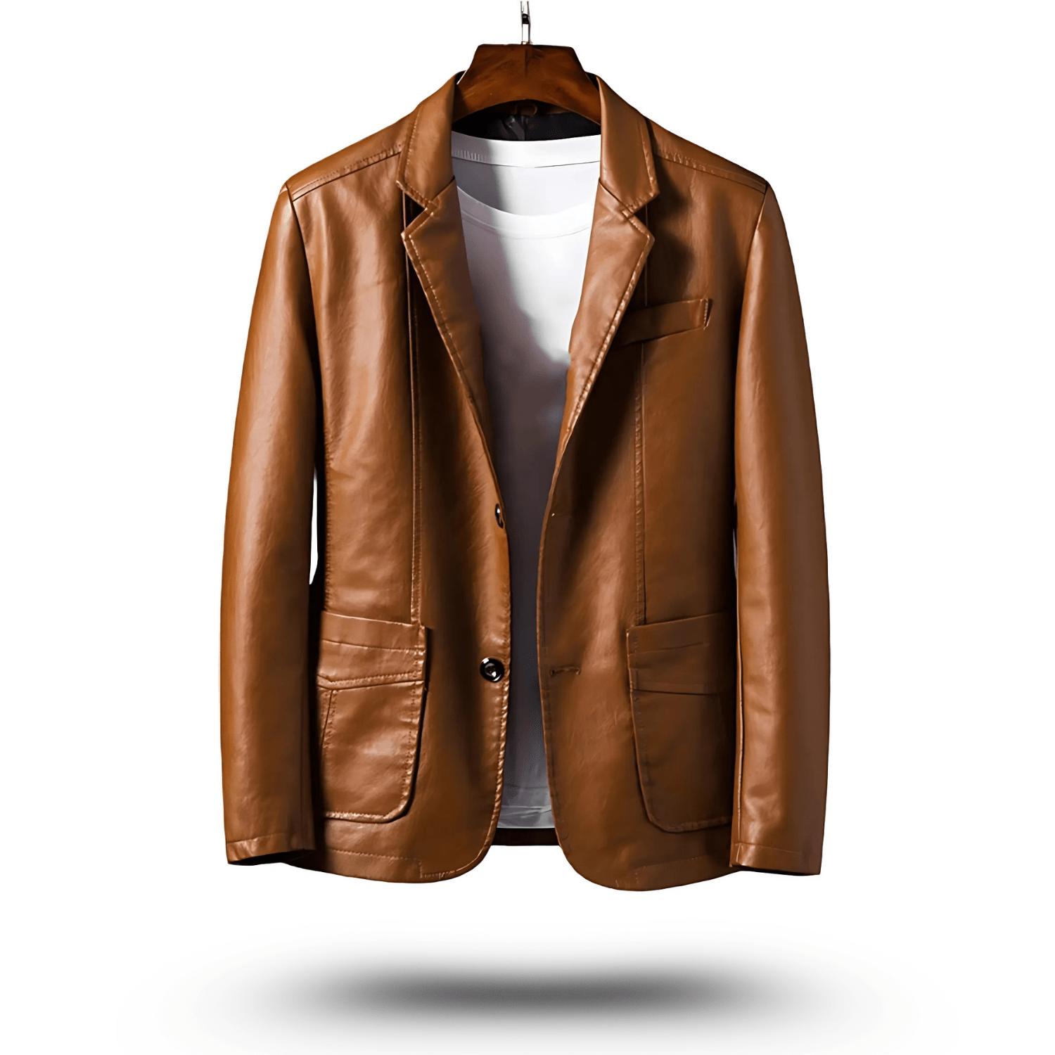 Schlanke Kunstlederjacke mit Urbanem Flair