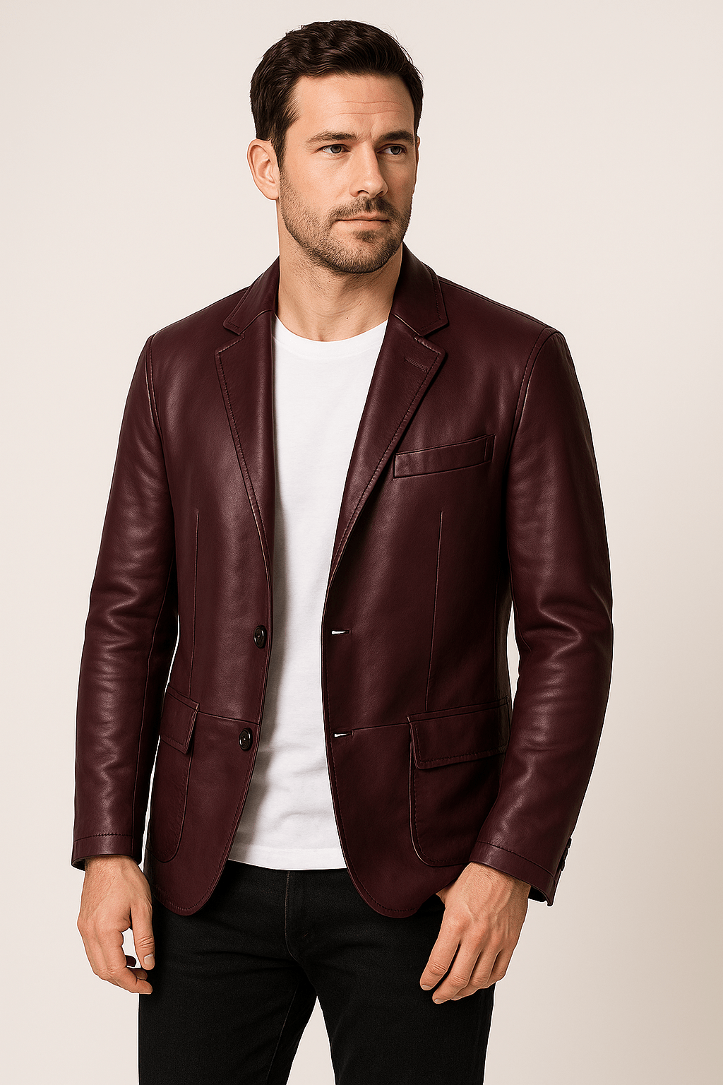 Schlanke Kunstlederjacke mit Urbanem Flair
