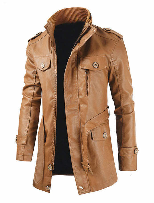 Lange Lederjacke für Herren