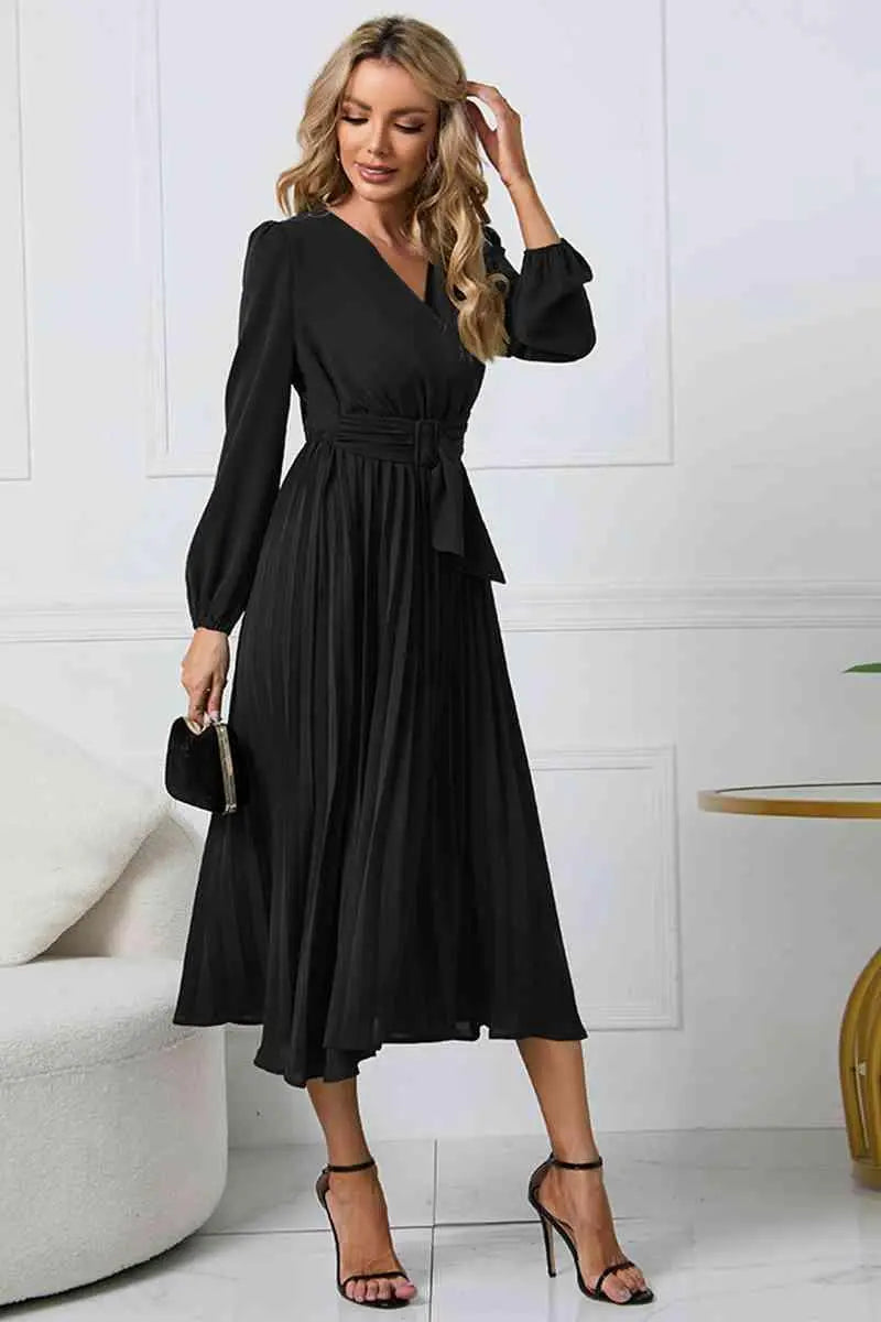 Damen Plissee Kleid