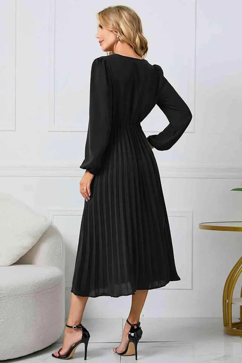 Damen Plissee Kleid