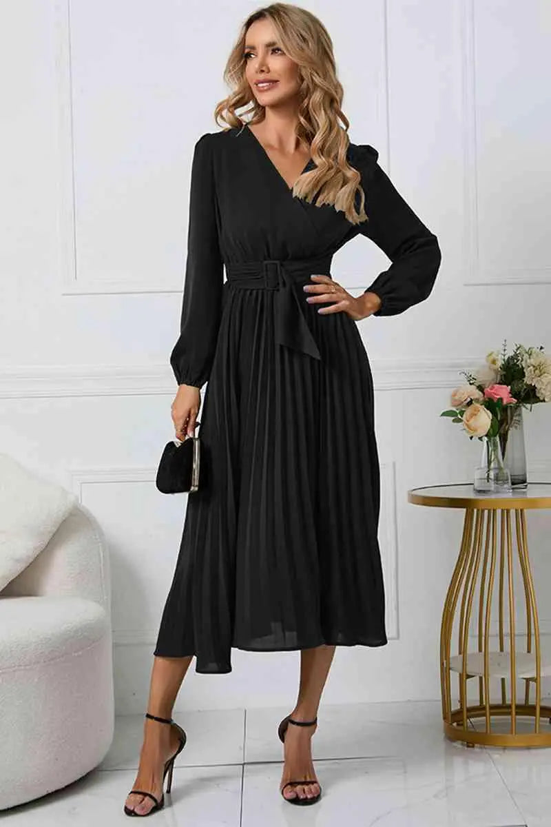 Damen Plissee Kleid