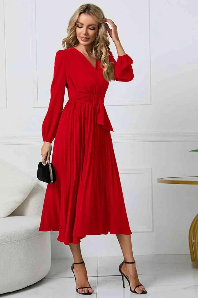 Damen Plissee Kleid