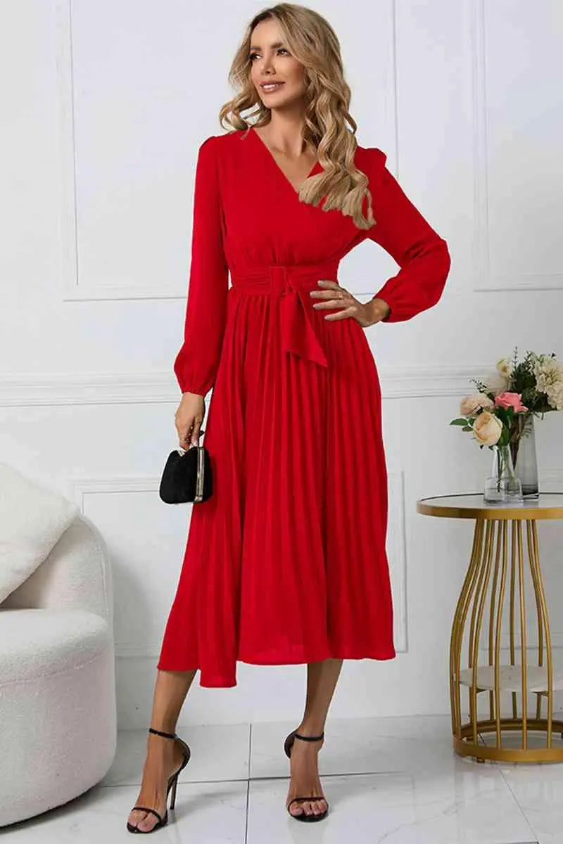Damen Plissee Kleid