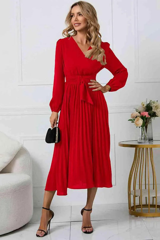 Damen Plissee Kleid