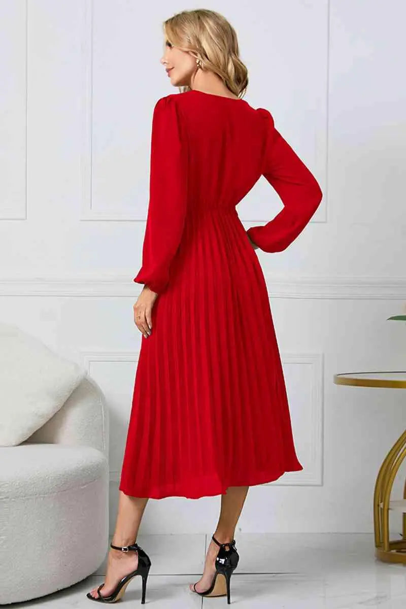 Damen Plissee Kleid