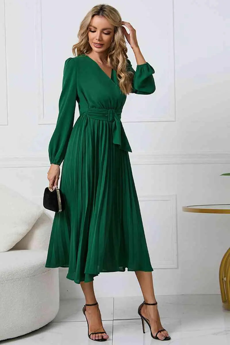 Damen Plissee Kleid