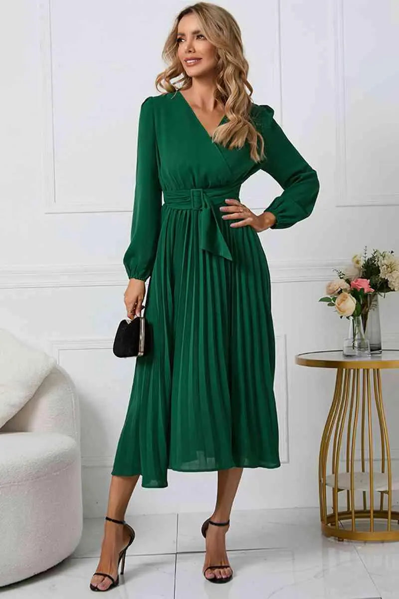 Damen Plissee Kleid