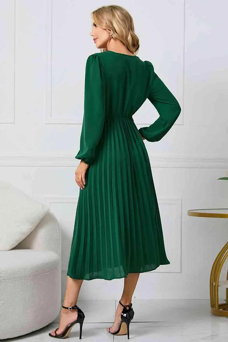 Damen Plissee Kleid