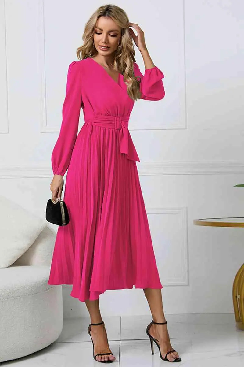 Damen Plissee Kleid