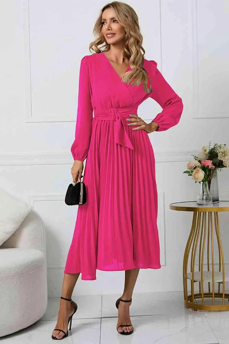 Damen Plissee Kleid