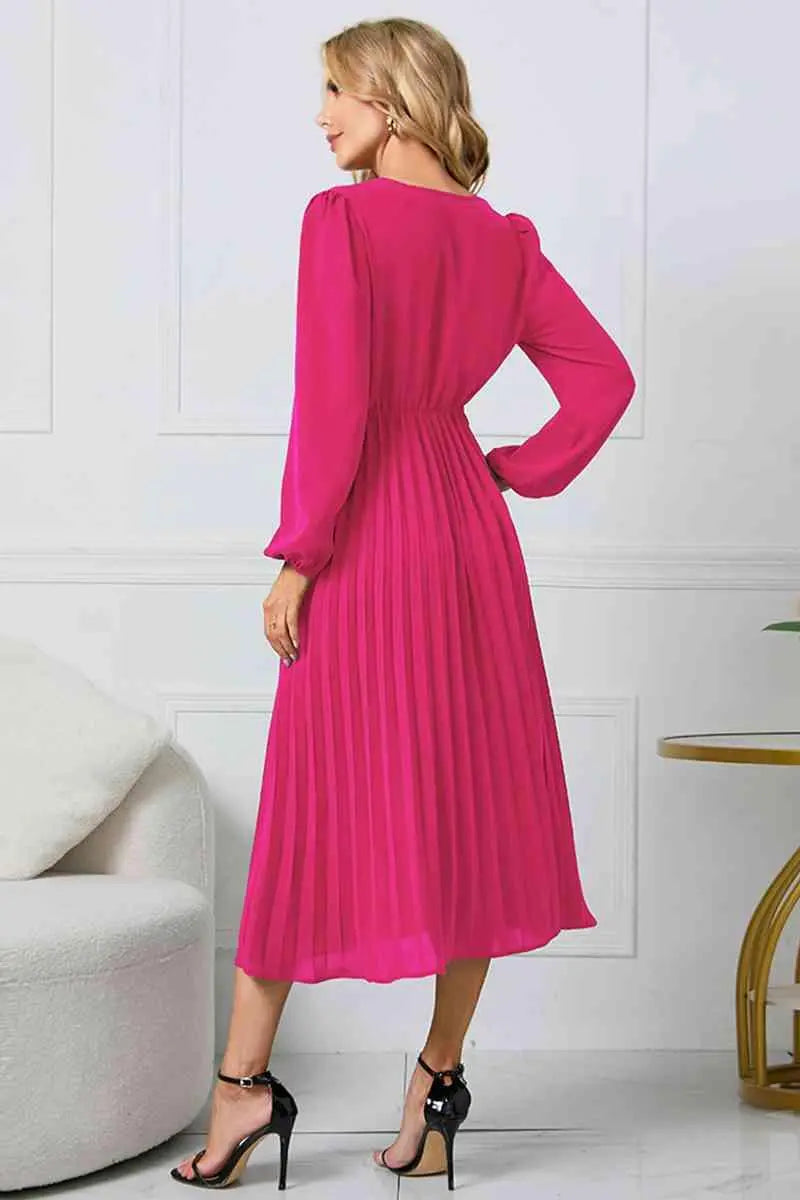 Damen Plissee Kleid