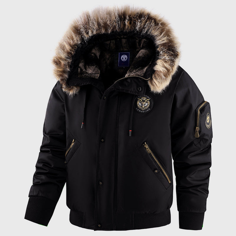 Winter Bomberjacke mit Fellkapuze