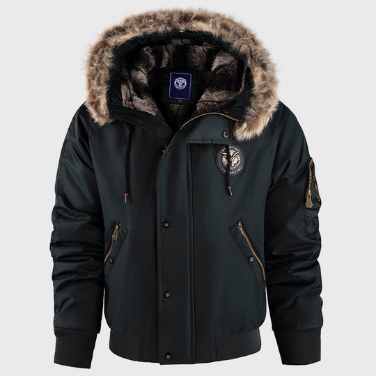 Winter Bomberjacke mit Fellkapuze