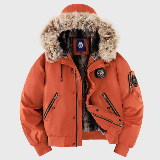 Winter Bomberjacke mit Fellkapuze