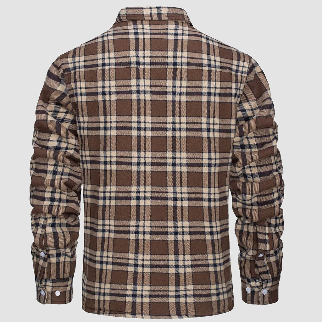 Gefütterte Karo-Hemdjacke