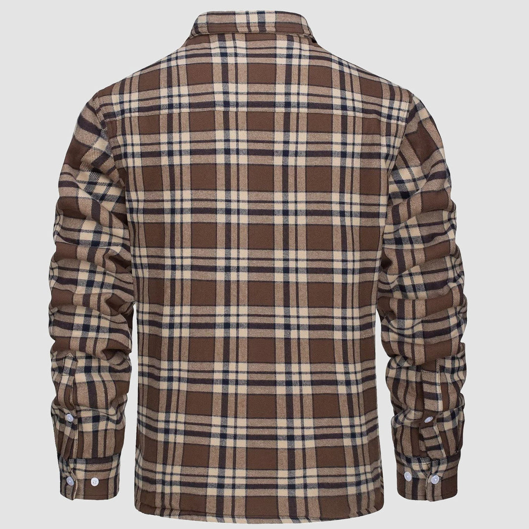 Gefütterte Karo-Hemdjacke