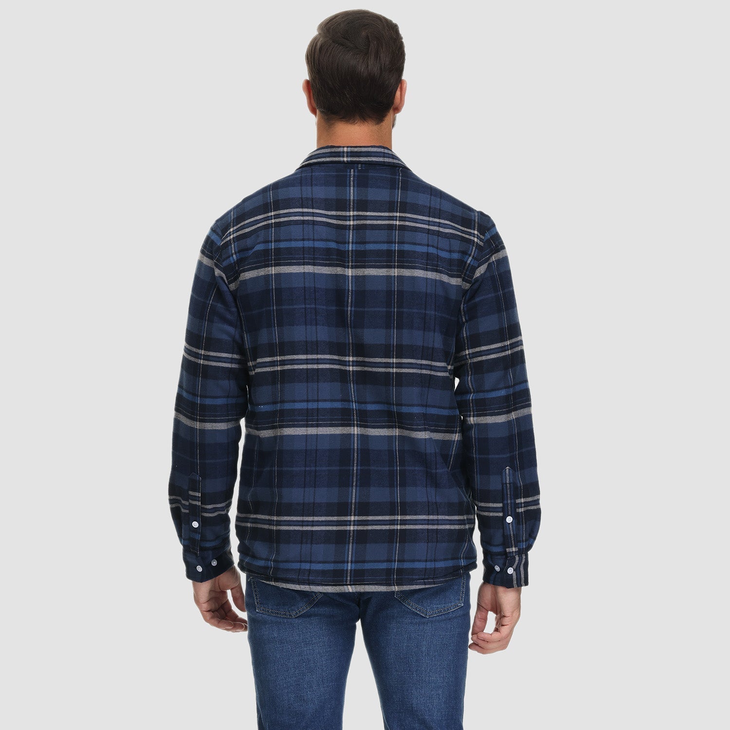Gefütterte Karo-Hemdjacke