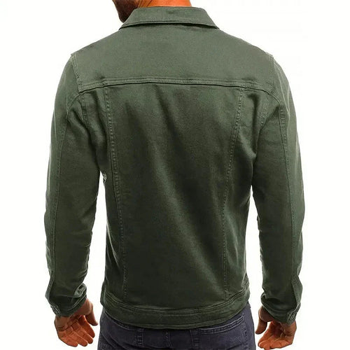 Slim-Fit Knopfleiste Denim-Jacke