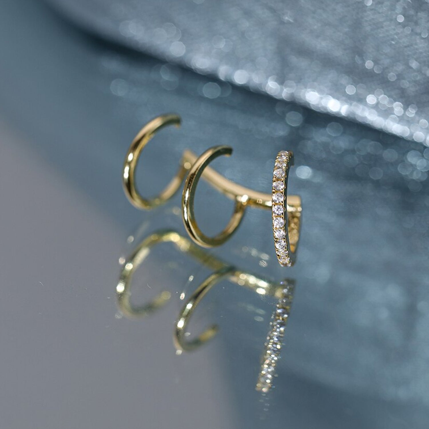 Minimalist Drei-Lagen-Zirkon-Ohrcuff | Shop Nory