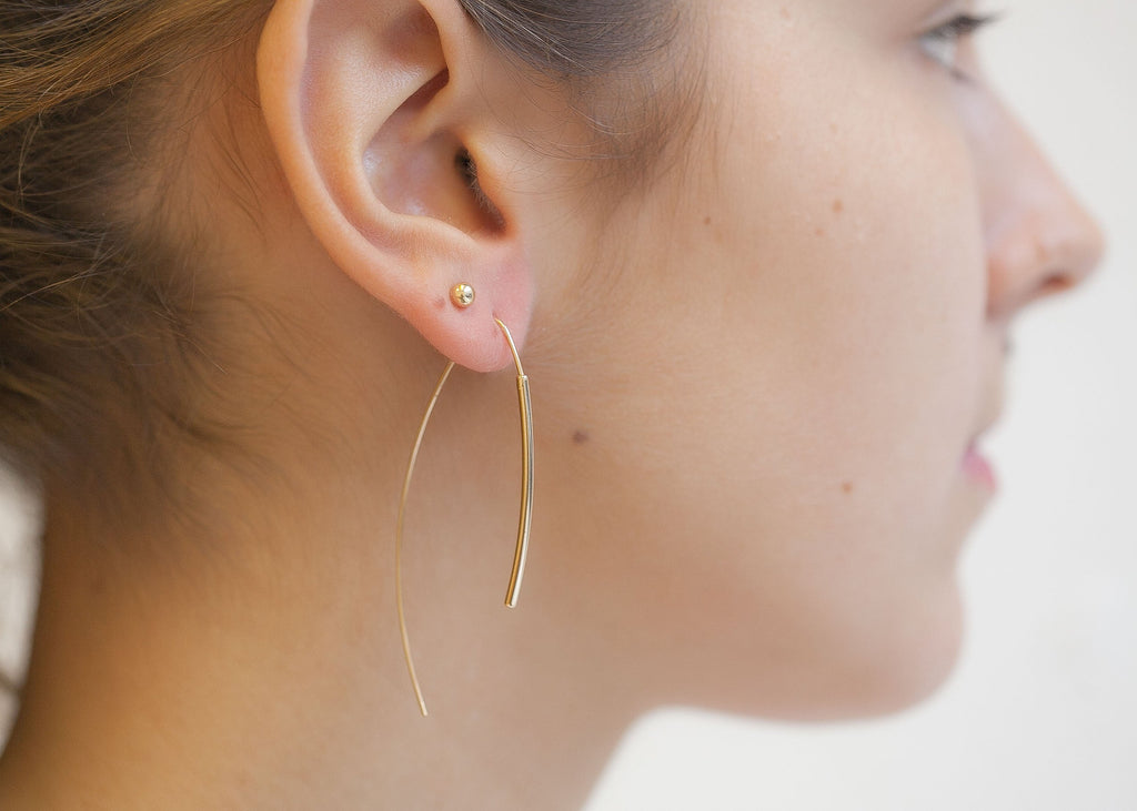 Minimalistische offene Creolen - 16Karat vergoldet | Shop Nory