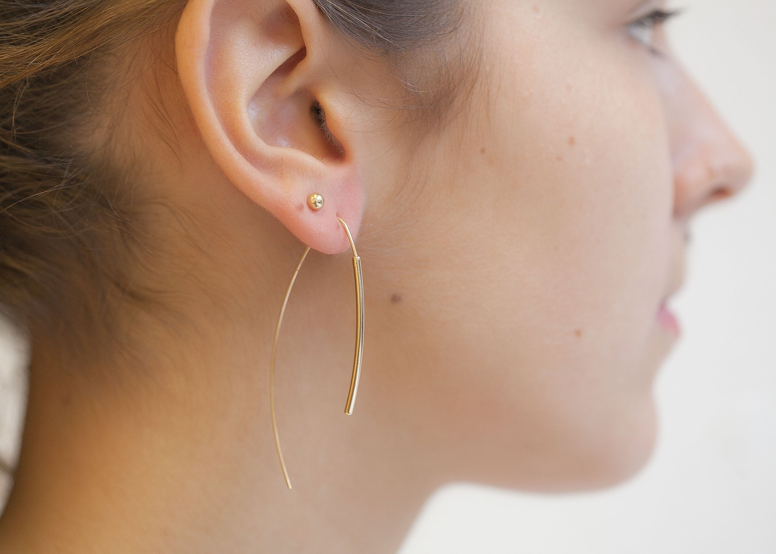 Minimalistische offene Creolen - 16Karat vergoldet | Shop Nory