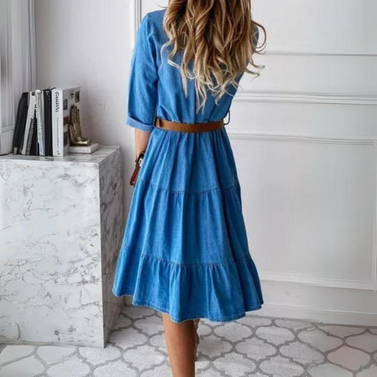 Elegantes Denim-Kleid mit Gürtel