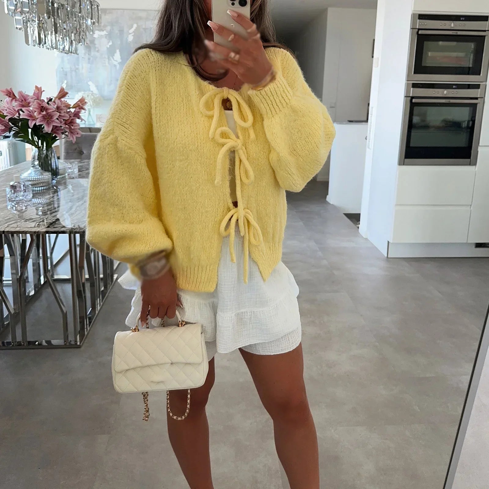 Lange Strickjacke Damen mit BindShopnoryand
