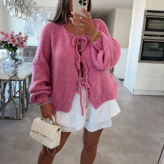 Lange Strickjacke Damen mit BindShopnoryand