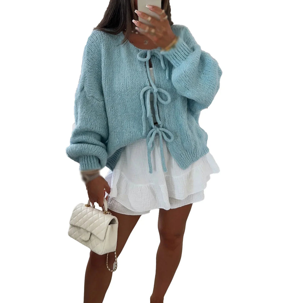Lange Strickjacke Damen mit BindShopnoryand