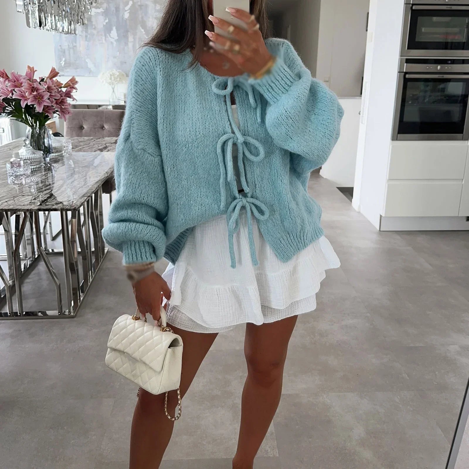 Lange Strickjacke Damen mit BindShopnoryand