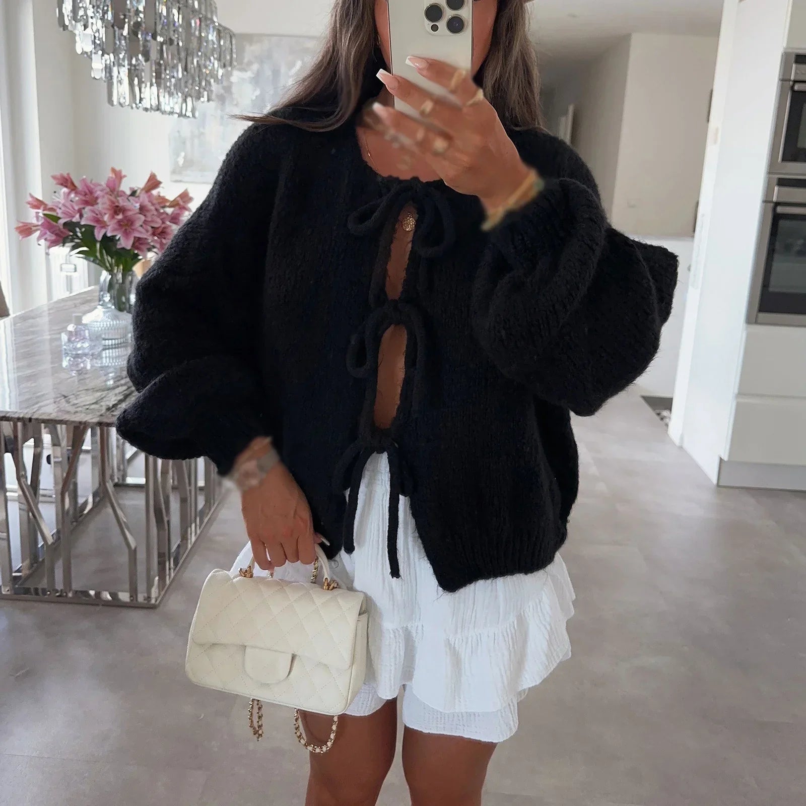 Lange Strickjacke Damen mit BindShopnoryand