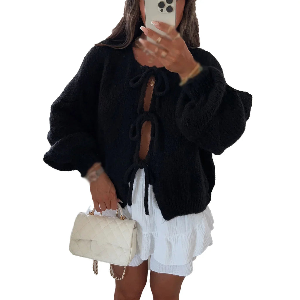 Lange Strickjacke Damen mit BindShopnoryand