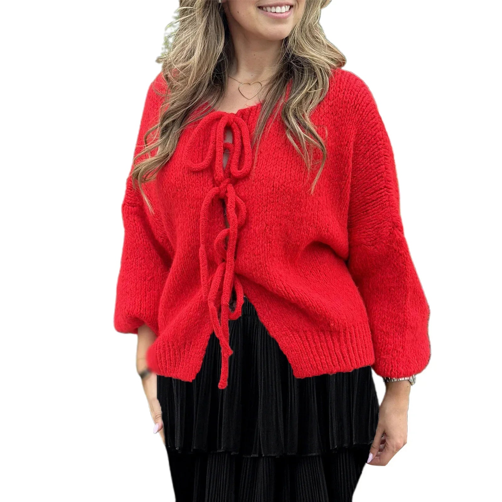 Lange Strickjacke Damen mit BindShopnoryand