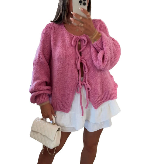Lange Strickjacke Damen mit BindShopnoryand