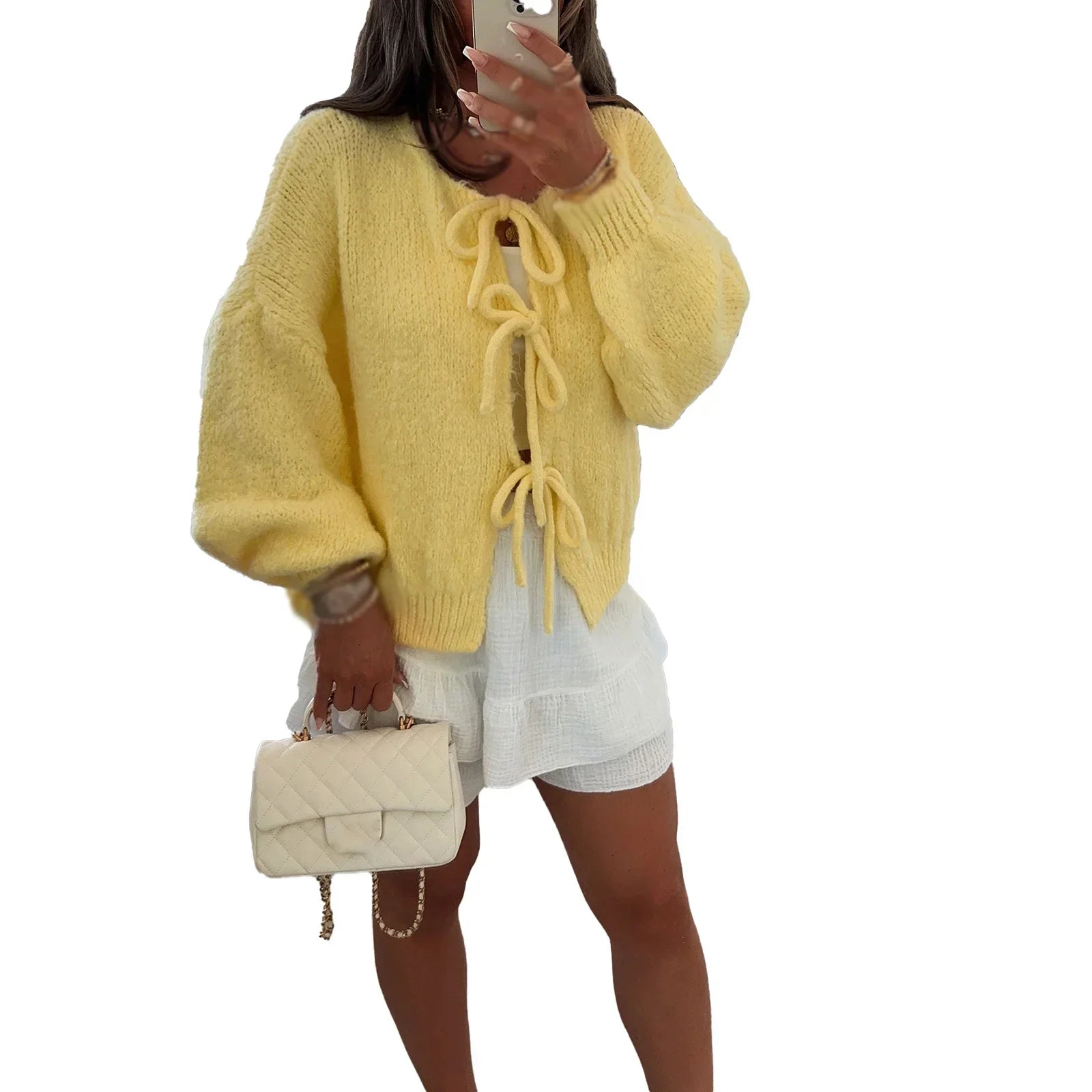 Lange Strickjacke Damen mit BindShopnoryand