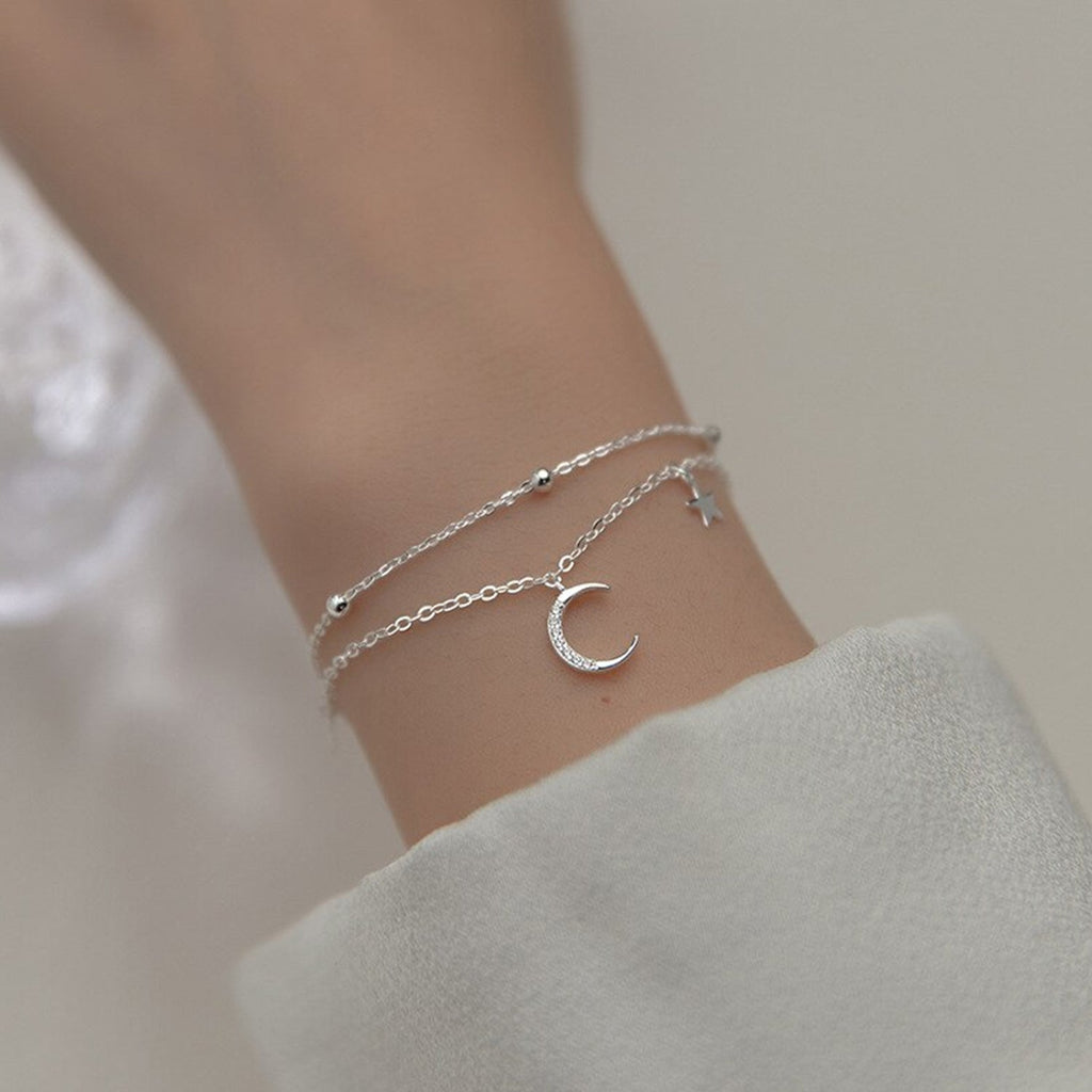 Doppellagige Kristallmondstern Anhängerarmbänder | Shop Nory