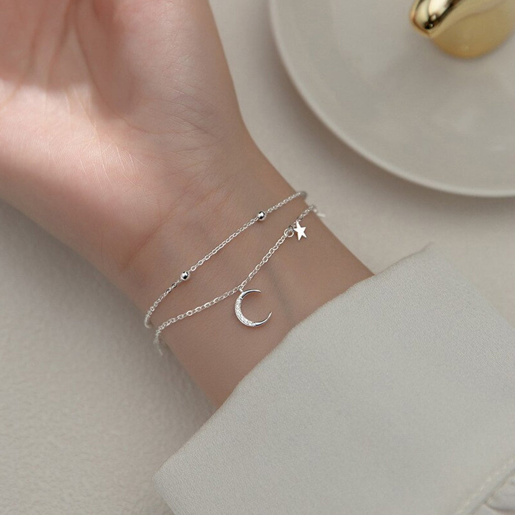 Doppellagige Kristallmondstern Anhängerarmbänder | Shop Nory